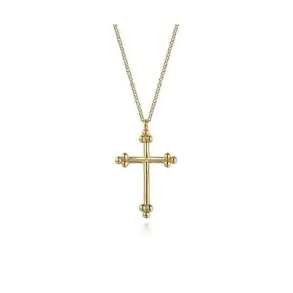 14K 17.5” Bujukan Cross Pendant by Gabriel & Co. Goldmart Jewelers Redding, CA