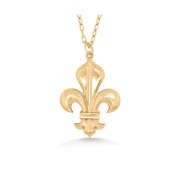 14K Yellow Gold Fleur De Lis Pendant Goldmart Jewelers Redding, CA