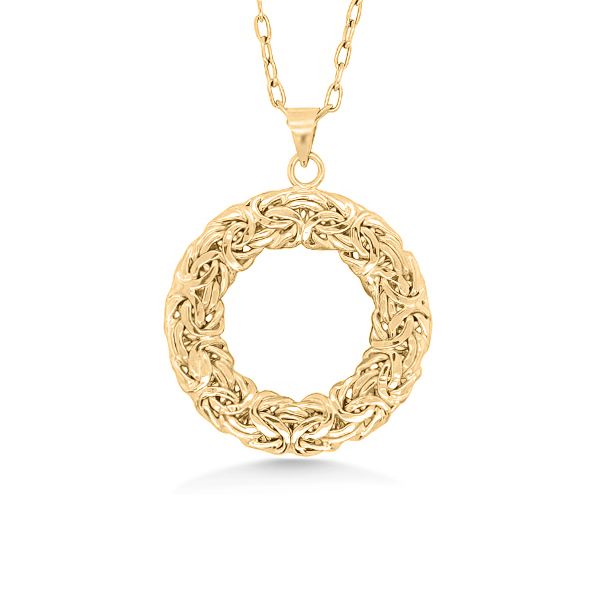 14K Yellow Gold Wreath Pendant Goldmart Jewelers Redding, CA