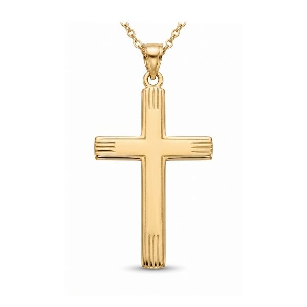14K Yellow Gold Estate Small Cross Pendant Goldmart Jewelers Redding, CA