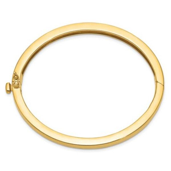 14K 6.3mm Solid Hinged Bangle Bracelet – GM Signature Image 2 Goldmart Jewelers Redding, CA