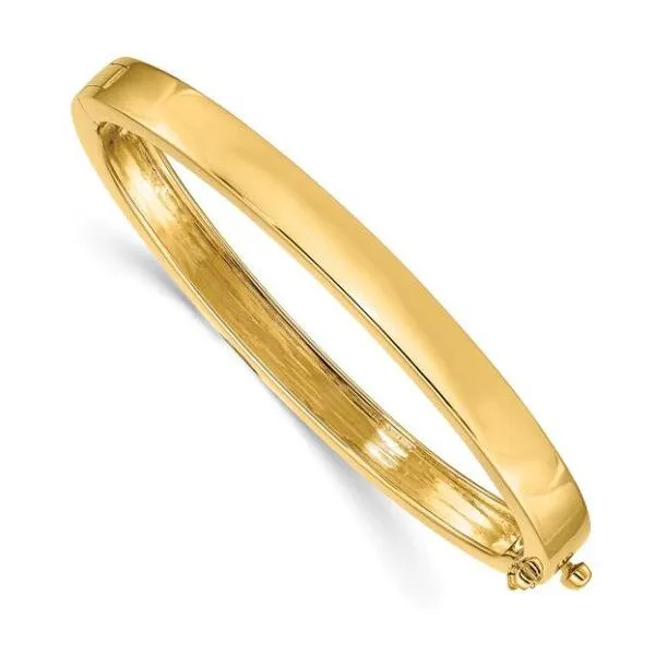 14K 6.3mm Solid Hinged Bangle Bracelet – GM Signature Goldmart Jewelers Redding, CA