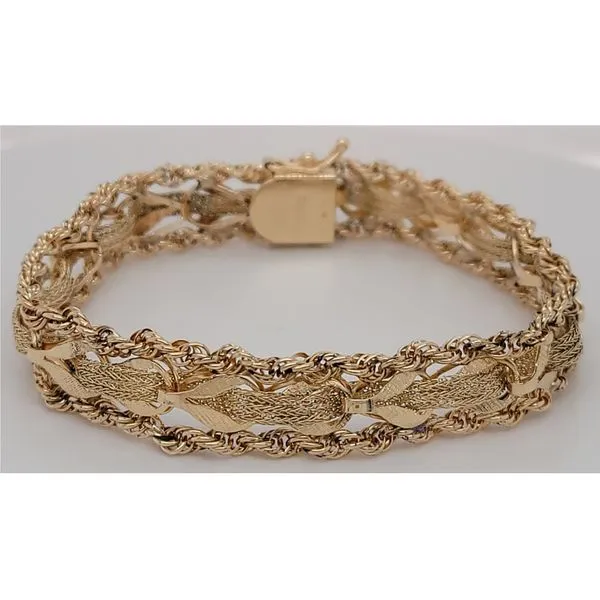 14K Fancy Link Bracelet - Estate Goldmart Jewelers Redding, CA