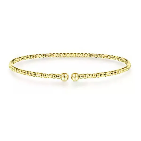 14K Cuff Beaded Bujukan Split Bangle Bracelet by Gabriel Goldmart Jewelers Redding, CA