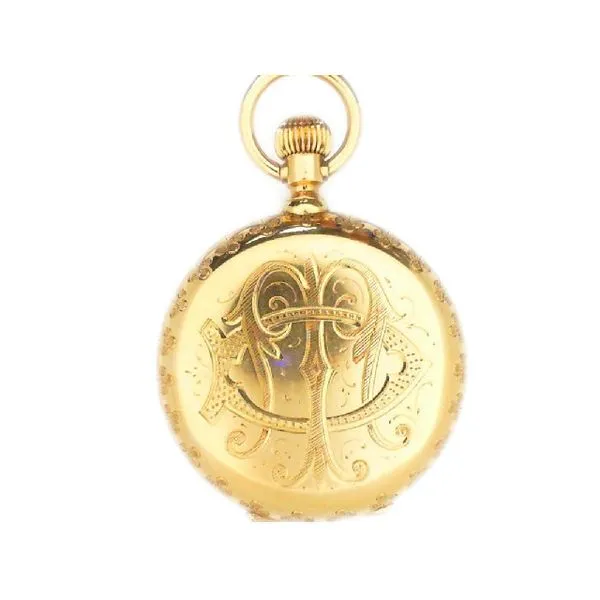 Art Nouveau 18K Enamel and Rose Cut Diamond Pocket Watch (Estate) Image 3 Goldmart Jewelers Redding, CA