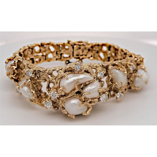 14K Freshwater Pearl, Diamond Dress Watch - Estate Goldmart Jewelers Redding, CA