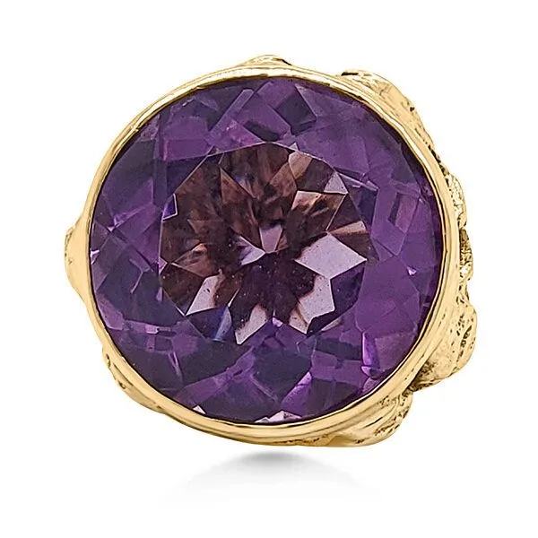 14K Retro Amethyst Watch FOB - Estate Image 2 Goldmart Jewelers Redding, CA