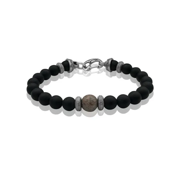 GENTIS - Dinosaur Bone/Onyx Beads Bracelet - William Henry Goldmart Jewelers Redding, CA