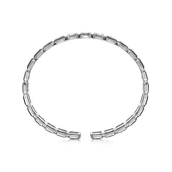 SS Open Cuff Hexagon Bangle Bracelet by Gabriel & Co. Image 3 Goldmart Jewelers Redding, CA