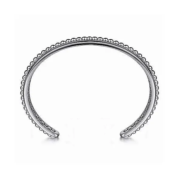 SS Open Cuff w/Beaded Inlay Metal Bracelet by Gabriel Image 3 Goldmart Jewelers Redding, CA