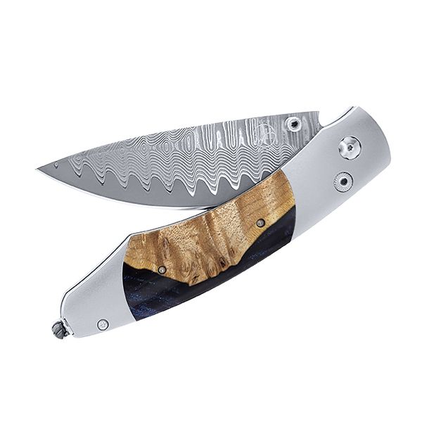 SPEARPOINT - Blue Wave Damascus blade by William Henry Goldmart Jewelers Redding, CA
