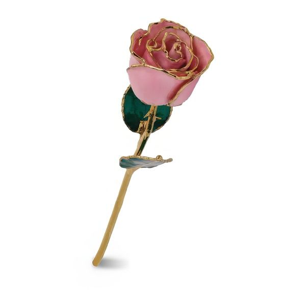 24K Gold-plated Pink and Lavender Natural Rose - GM Goldmart Jewelers Redding, CA