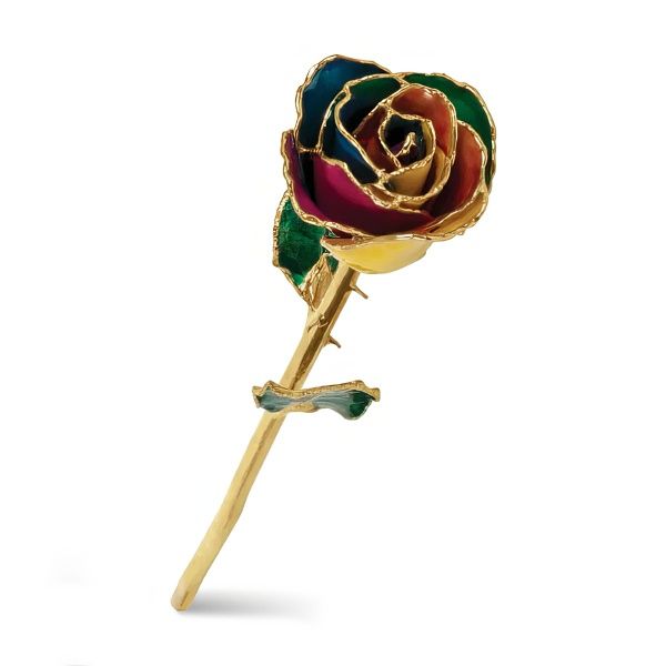 24K Gold-plated Trim Rainbow Natural Rose - GM Goldmart Jewelers Redding, CA