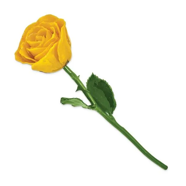 Lacquer Dipped Natural Yellow Rose w/ Green leaves The Ring Austin Round Rock, TX