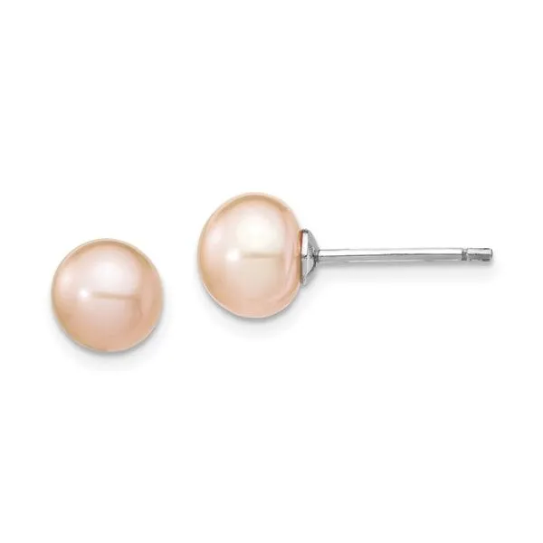 925 Sterling Silver Pink FWP Necklace And Stud Earrings Set Image 4 The Ring Austin Round Rock, TX