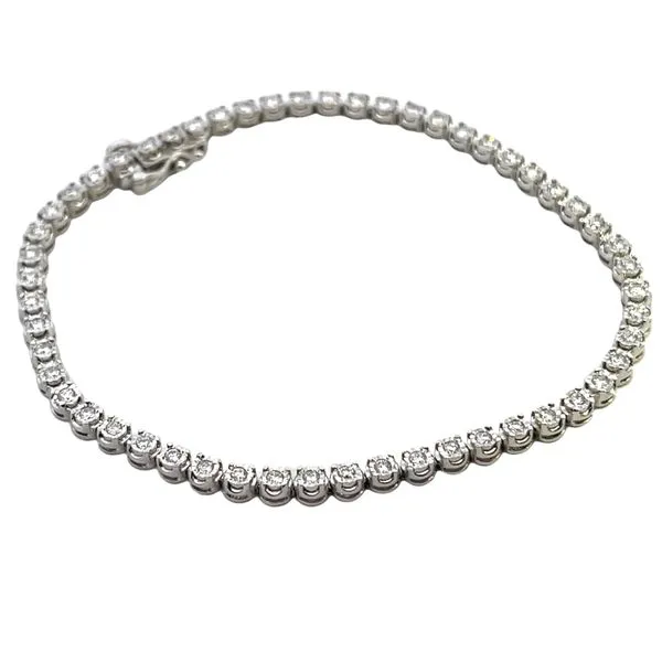 1.00CTW 925 Sterling Silver Round LG Diamond 4 Prong Illusion Set Tennis Bracelet Image 2 The Ring Austin Round Rock, TX