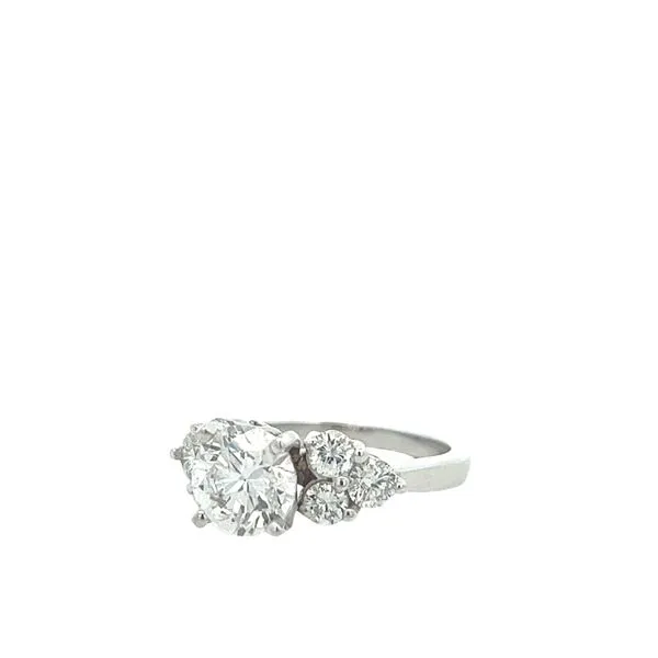 2 5 /8CTW 14K WG Mined Diamond Cluster Side Stones Engagement Ring With Lab Grown Round Center Ring Image 2 The Ring Austin Round Rock, TX