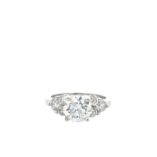 2 5 /8CTW 14K WG Mined Diamond Cluster Side Stones Engagement Ring With Lab Grown Round Center Ring The Ring Austin Round Rock, TX