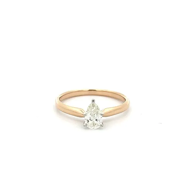 1/2CTW 14K YG/WG Mined Diamond J-K,I1 Pear Solitaire Ring Size 7 The Ring Austin Round Rock, TX