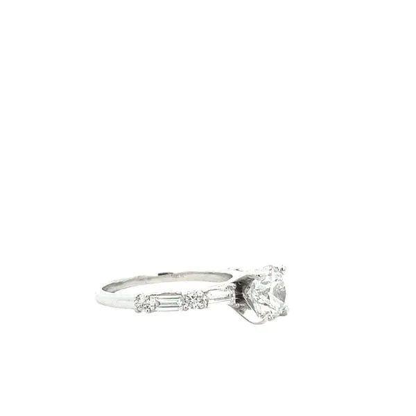 1 9/10CTW 14K WG Mined Baguette and Round Cathedral Engagement Ring 1.41CT LG Center Image 3 The Ring Austin Round Rock, TX