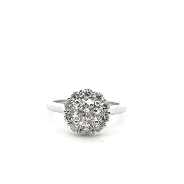1 5/8CTW 14K White Gold Mined Diamond Halo With Lab Grown Round Center 1.05CT G,I2 The Ring Austin Round Rock, TX
