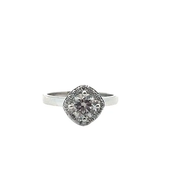 9/10CTW 14K WG Mined Diamond Halo with Lab Grown Round Center The Ring Austin Round Rock, TX