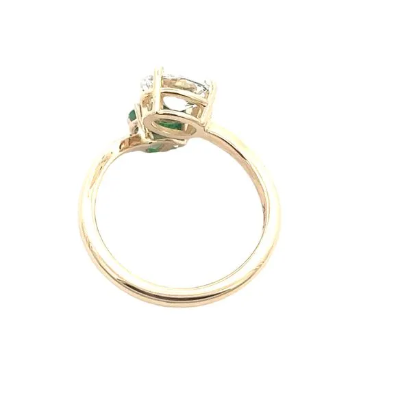1 1/2CTW 14K YG Toi Stone Engagement Ring 0.54CT Natural Emerald Paired With 0.96CT Lab Grown Oval Image 3 The Ring Austin Round Rock, TX