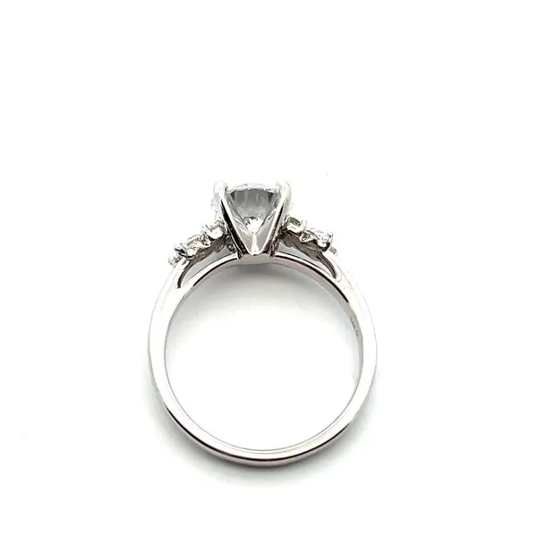 2.00CTW 14K WG Diamond Marquise and Round Accented With 1.60CT LG Round Engagement Ring Image 3 The Ring Austin Round Rock, TX