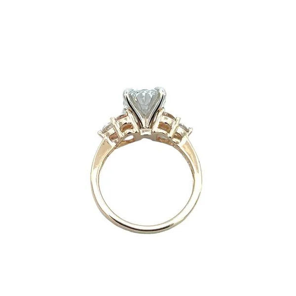 4.00CTW 14K YG/WG LG Oval Center With Accented Natural Round Diamond Engagement Ring Size 7 Image 3 The Ring Austin Round Rock, TX