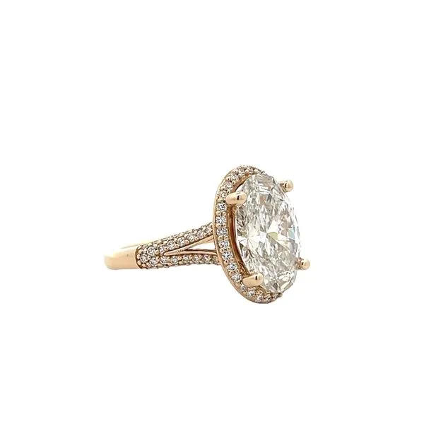 5 3/4CTW 14K YG Diamond Three sided Pave Halo LG Oval Center Engagement Ring Image 2 The Ring Austin Round Rock, TX