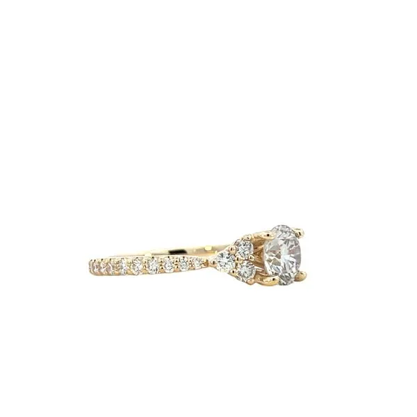 1 5/8CTW 14K YG Diamond Round 3 Stone On Each Side Accented Engagement Ring Image 3 The Ring Austin Round Rock, TX