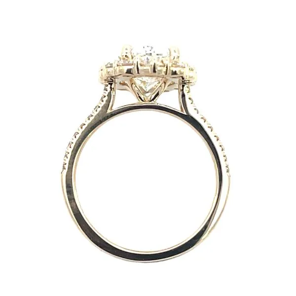 4.00CTW 14K YG Diamond Halo Cathedral Shank Engagement Ring Image 3 The Ring Austin Round Rock, TX