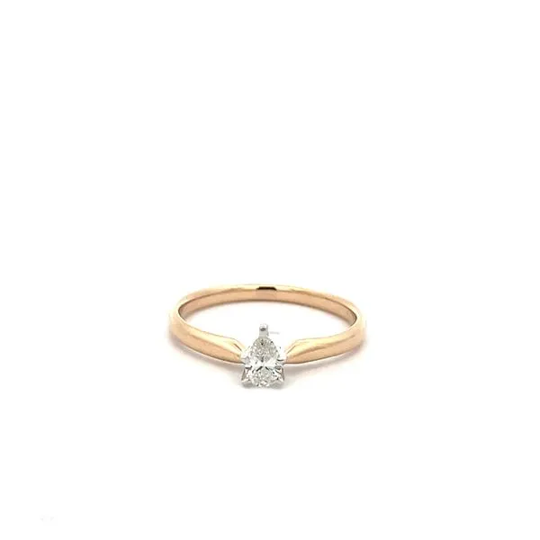 1/4CTW 14K YG/WG Mined Diamond J-K,I1 Pear Solitaire Ring Size 7 The Ring Austin Round Rock, TX