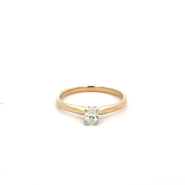 1/4CTW 14K YG/WG Mined Diamond J-K,I1 Oval Solitaire Ring Size 7 The Ring Austin Round Rock, TX