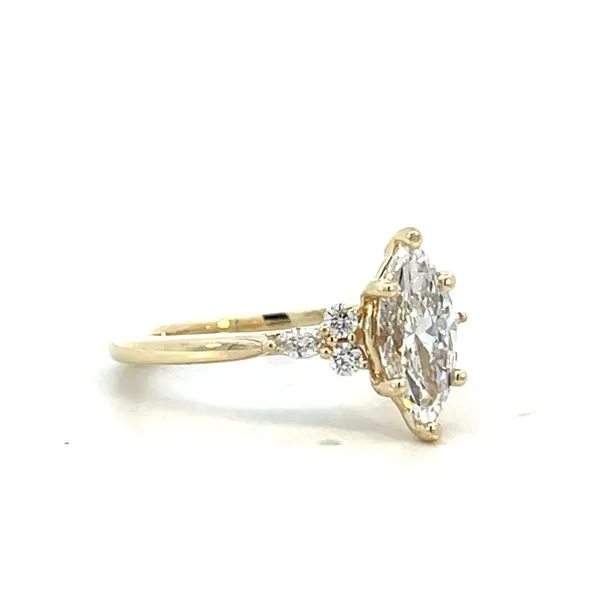 1 1/3CTW 14K Yellow Gold LG Marquise Center With Round and Marquise Natural Diamond Accented Engagement Ring Image 3 The Ring Austin Round Rock, TX