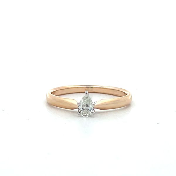 1/4CTW 14K YG/WG Mined Diamond I,SI Pear Solitaire Ring Size 7 The Ring Austin Round Rock, TX