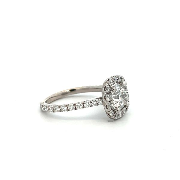 2 1/3CTW 14K WG Natural Diamond Cushion Halo With LG Round Center Engagement Ring Image 2 The Ring Austin Round Rock, TX