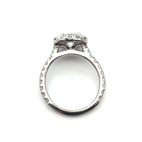 2 1/3CTW 14K WG Natural Diamond Cushion Halo With LG Round Center Engagement Ring Image 3 The Ring Austin Round Rock, TX