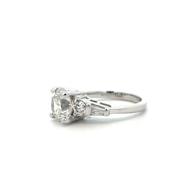 3 1/3CTW 18K WG Natural Diamond Baguette And Round Accented With Lab Grown Round Center Engagement Ring Size 7 Image 2 The Ring Austin Round Rock, TX