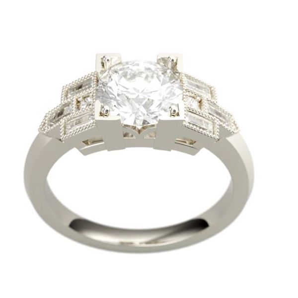 Diamond Semi-Mount Engagement Ring Image 2 The Ring Austin Round Rock, TX