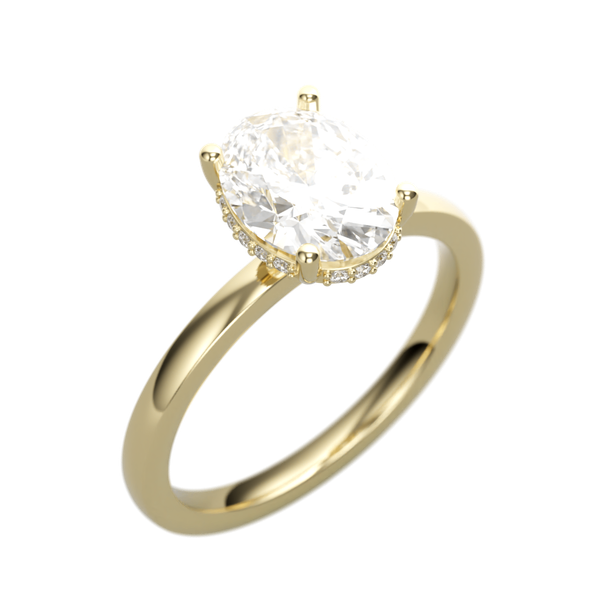 14K Yellow Gold Hidden Halo Ring The Ring Austin Round Rock, TX