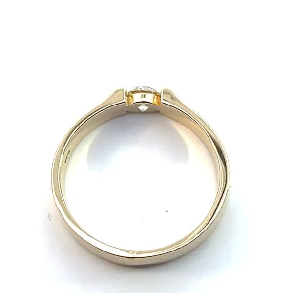 1/3CTW 14K Yellow Gold Natural Round Single Diamond Half Bezel Promise Ring Image 2 The Ring Austin Round Rock, TX