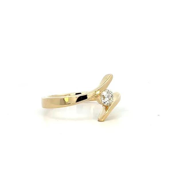 1/3CTW 14K Yellow Gold Natural Round Half Bezel Open Shank Tension Set Promise Ring Image 3 The Ring Austin Round Rock, TX