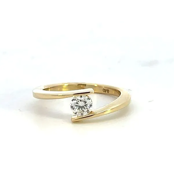 3/8CTW 14K Yellow Gold Natural Round Half Bezel Open shank Tension Set Promise Ring Image 2 The Ring Austin Round Rock, TX