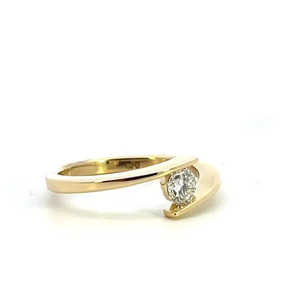 3/8CTW 14K Yellow Gold Natural Round Half Bezel Open shank Tension Set Promise Ring Image 3 The Ring Austin Round Rock, TX