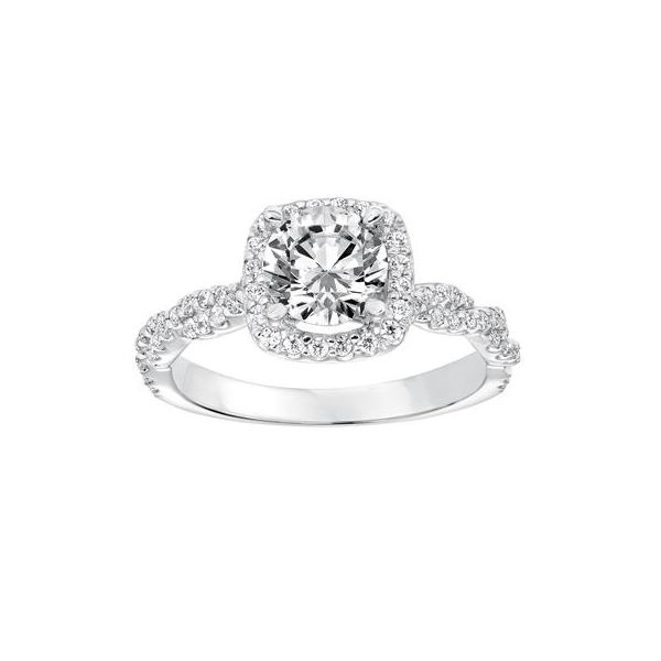 14K White Gold Halo Ring Image 3 The Ring Austin Round Rock, TX