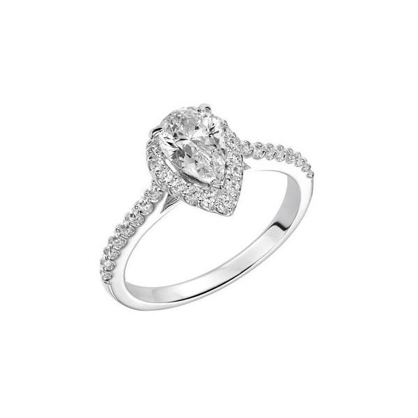 14K White Gold Halo Ring The Ring Austin Round Rock, TX