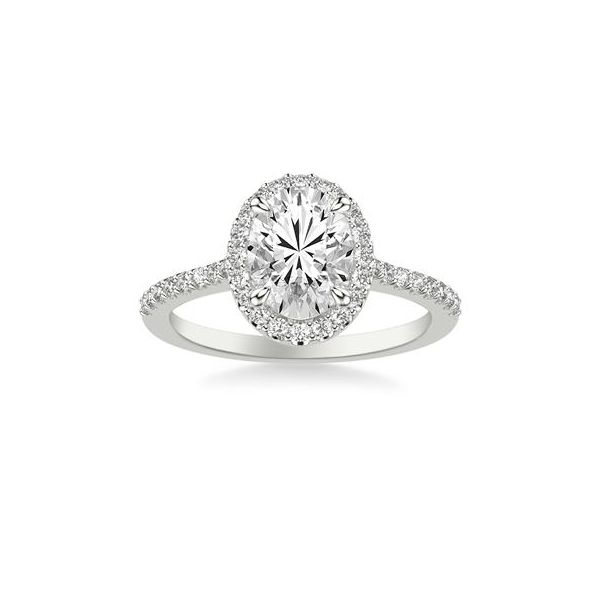 14K White Gold Halo Ring Image 2 The Ring Austin Round Rock, TX