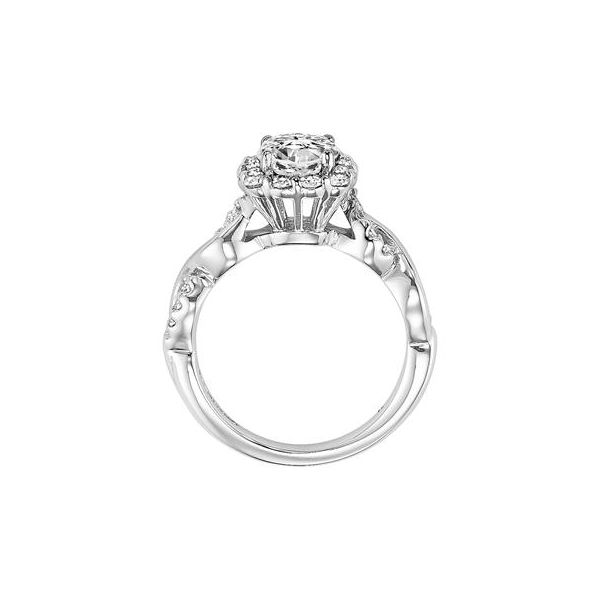 14K White Gold Halo Ring Image 2 The Ring Austin Round Rock, TX