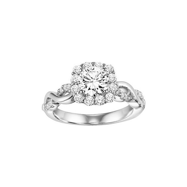 14K White Gold Halo Ring Image 3 The Ring Austin Round Rock, TX